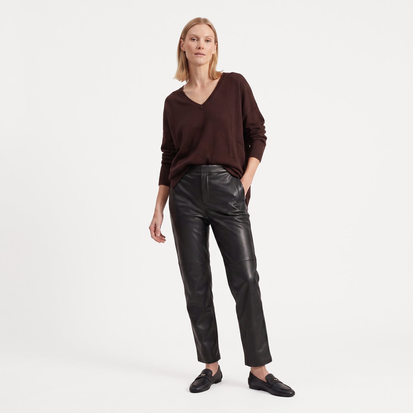 Pull en maille fine col V