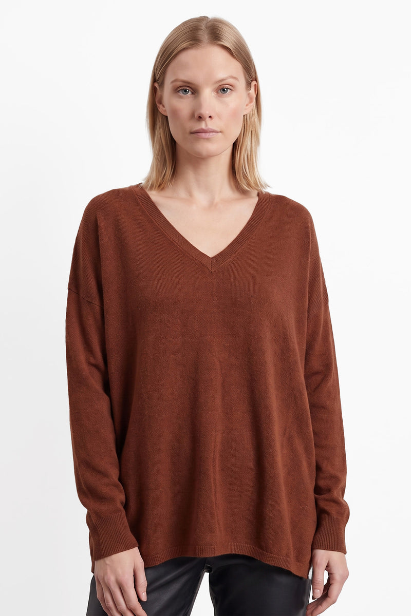 Pull en maille fine col V