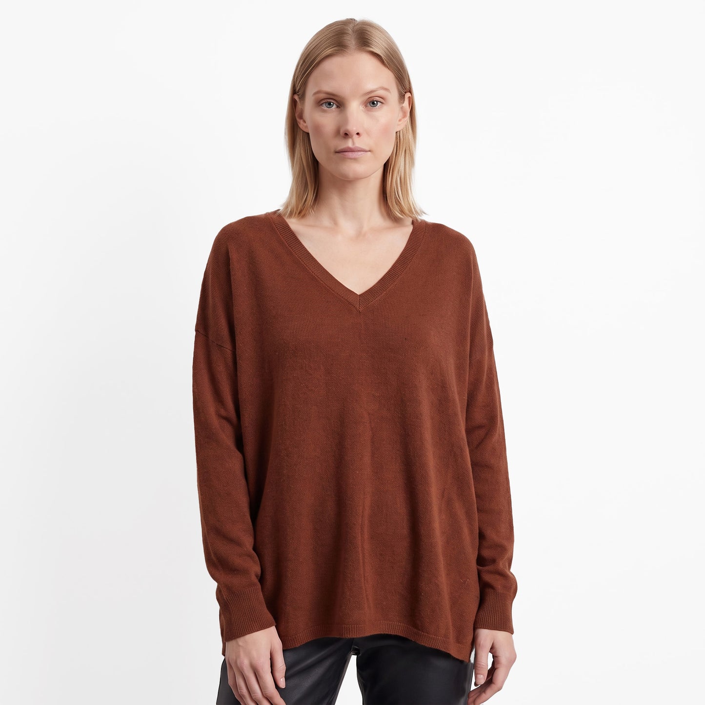 Pull en maille fine col V