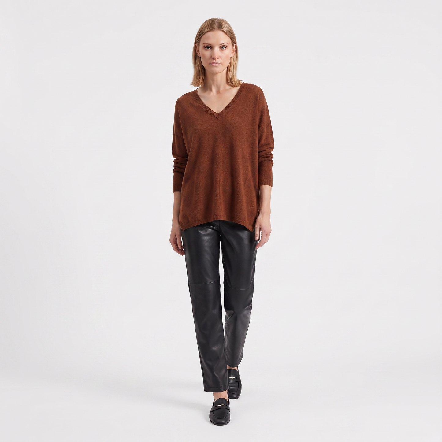 Pull en maille fine col V