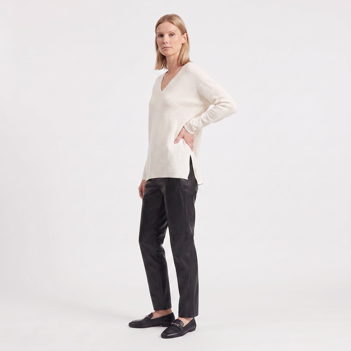 Pull en maille fine col V