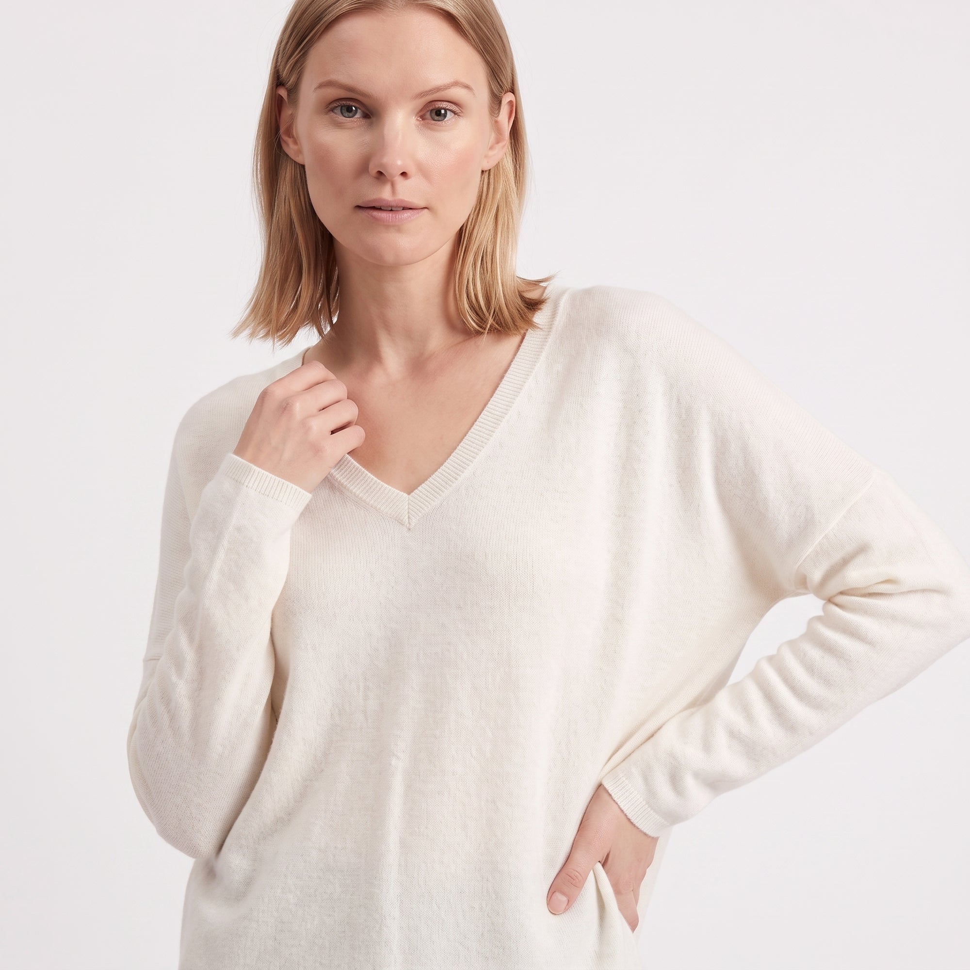 Pull en maille fine col V