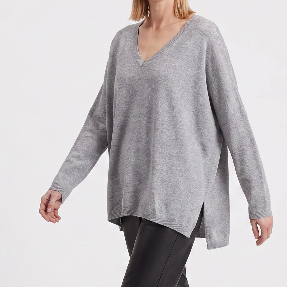 Pull en maille fine col V