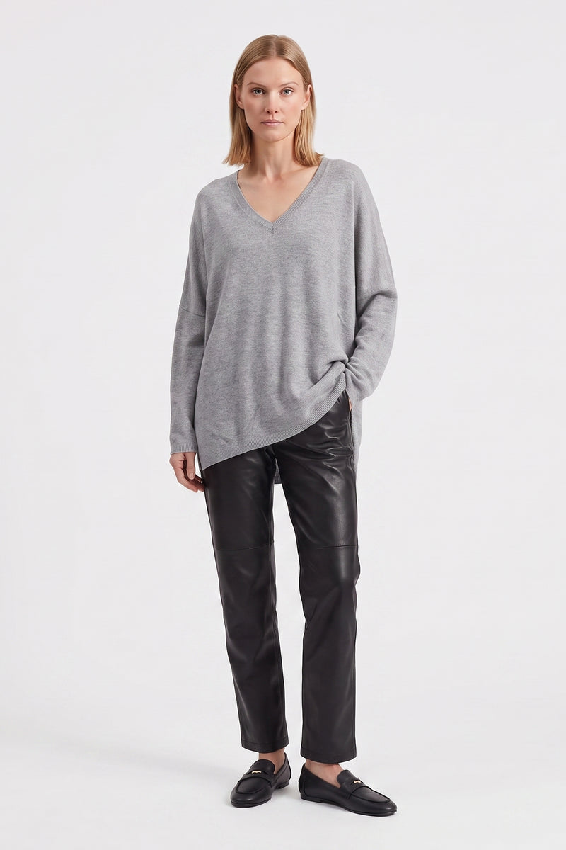 Pull en maille fine col V