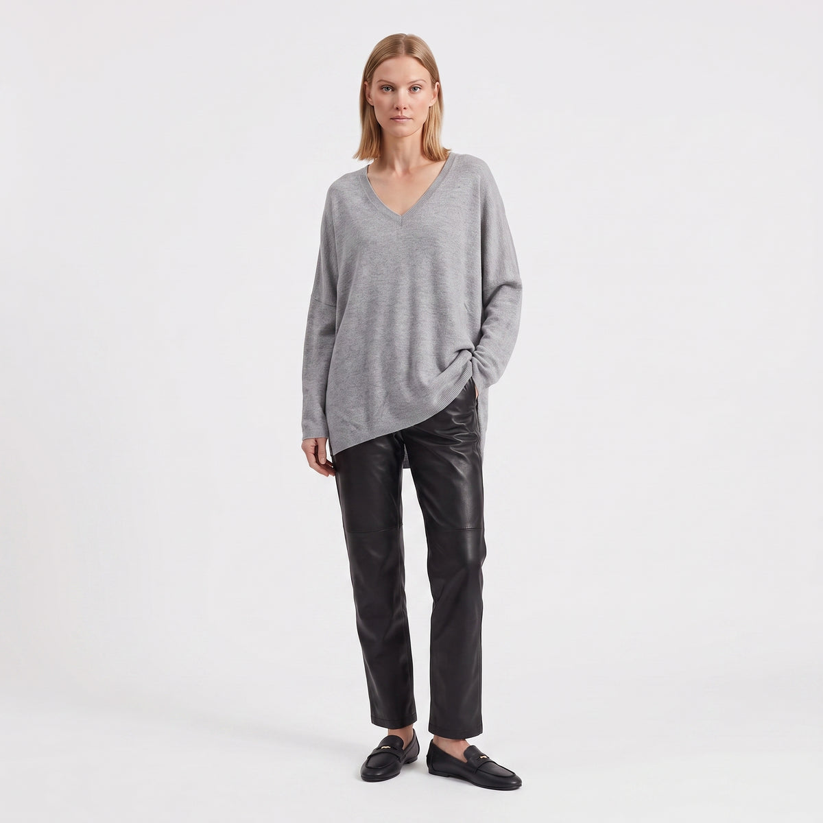 Pull en maille fine col V