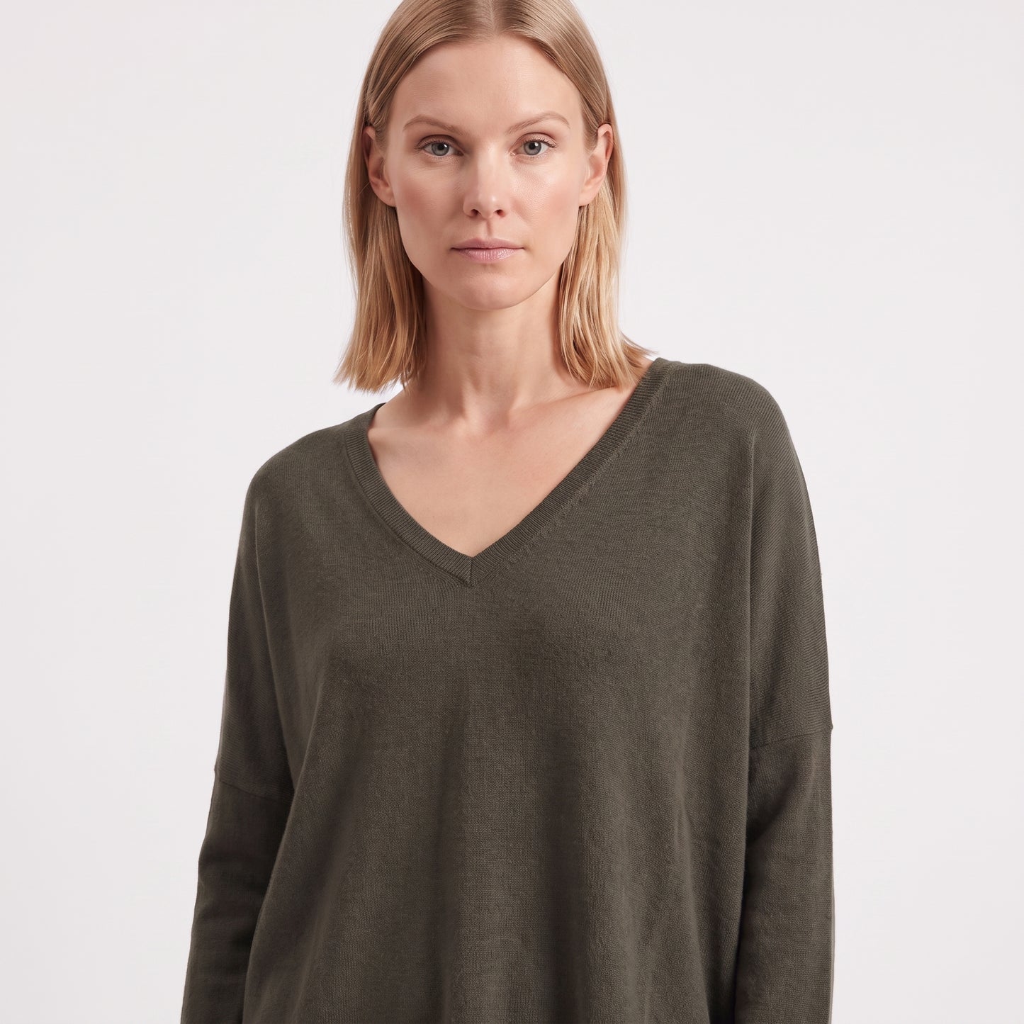 Pull en maille fine col V