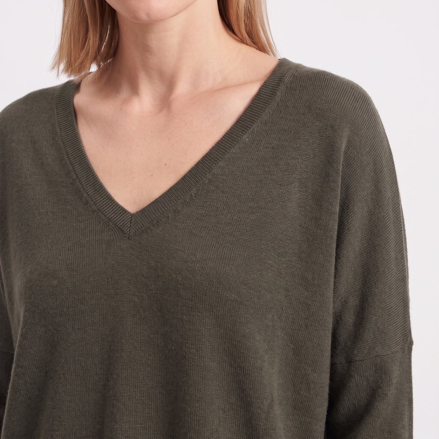 Pull en maille fine col V