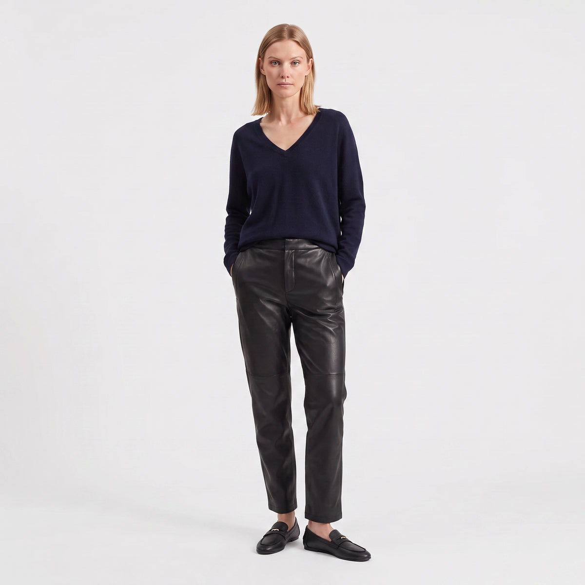 Pull en maille fine col V