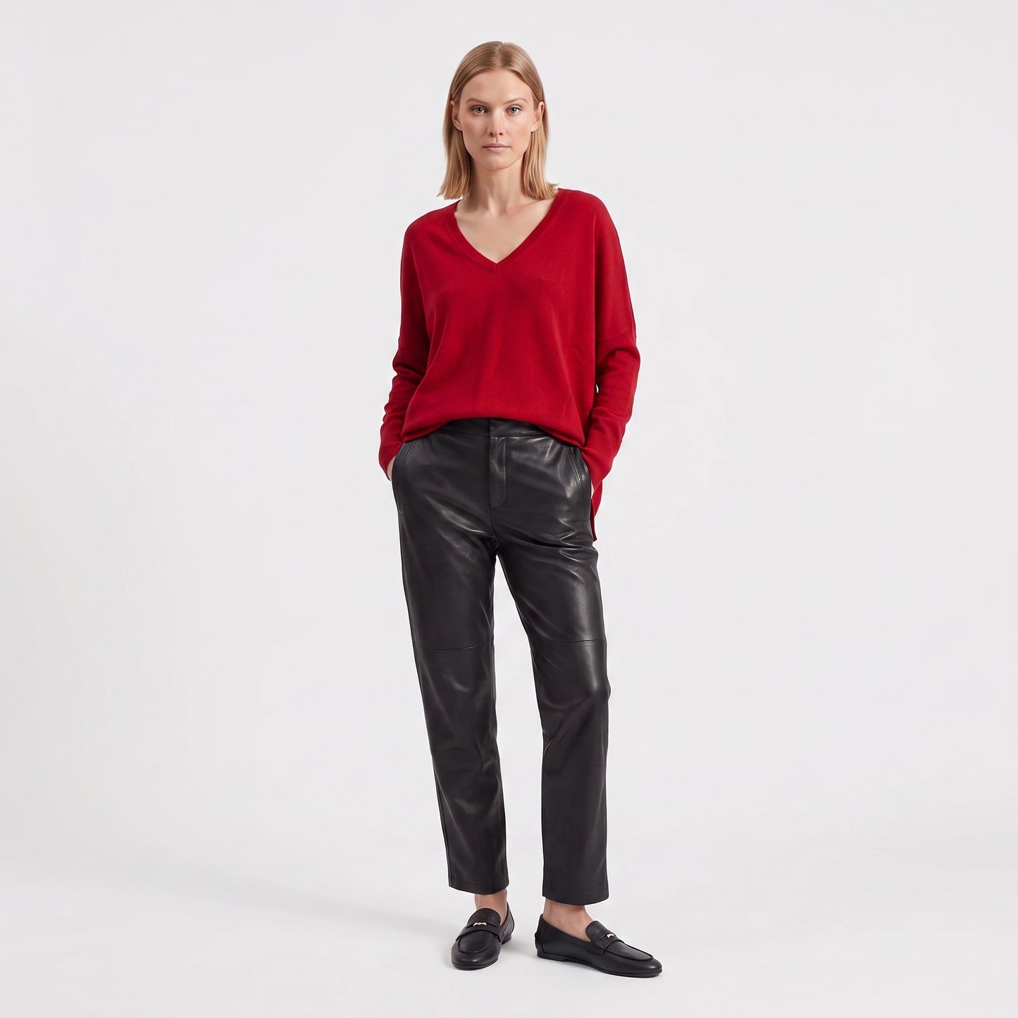 Pull en maille fine col V