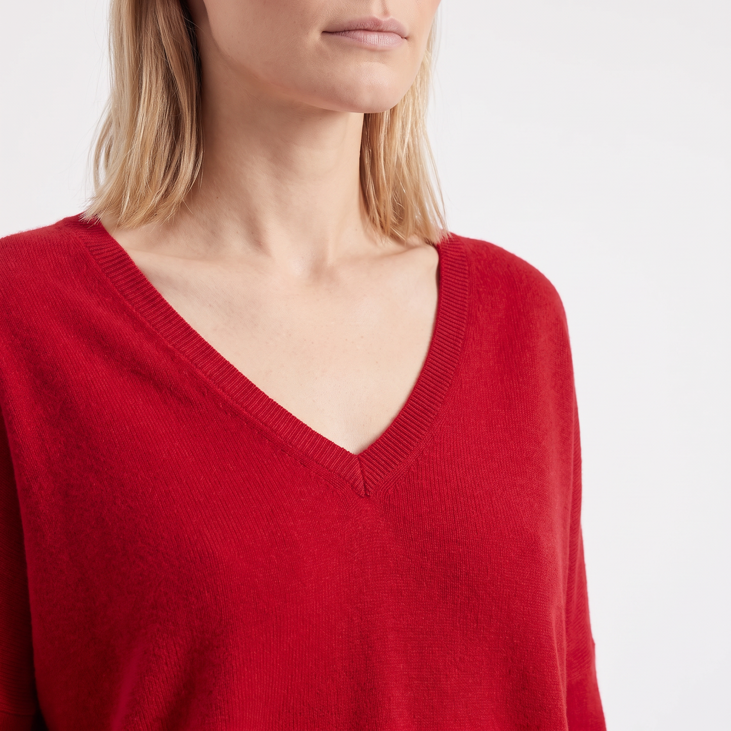 Pull en maille fine col V