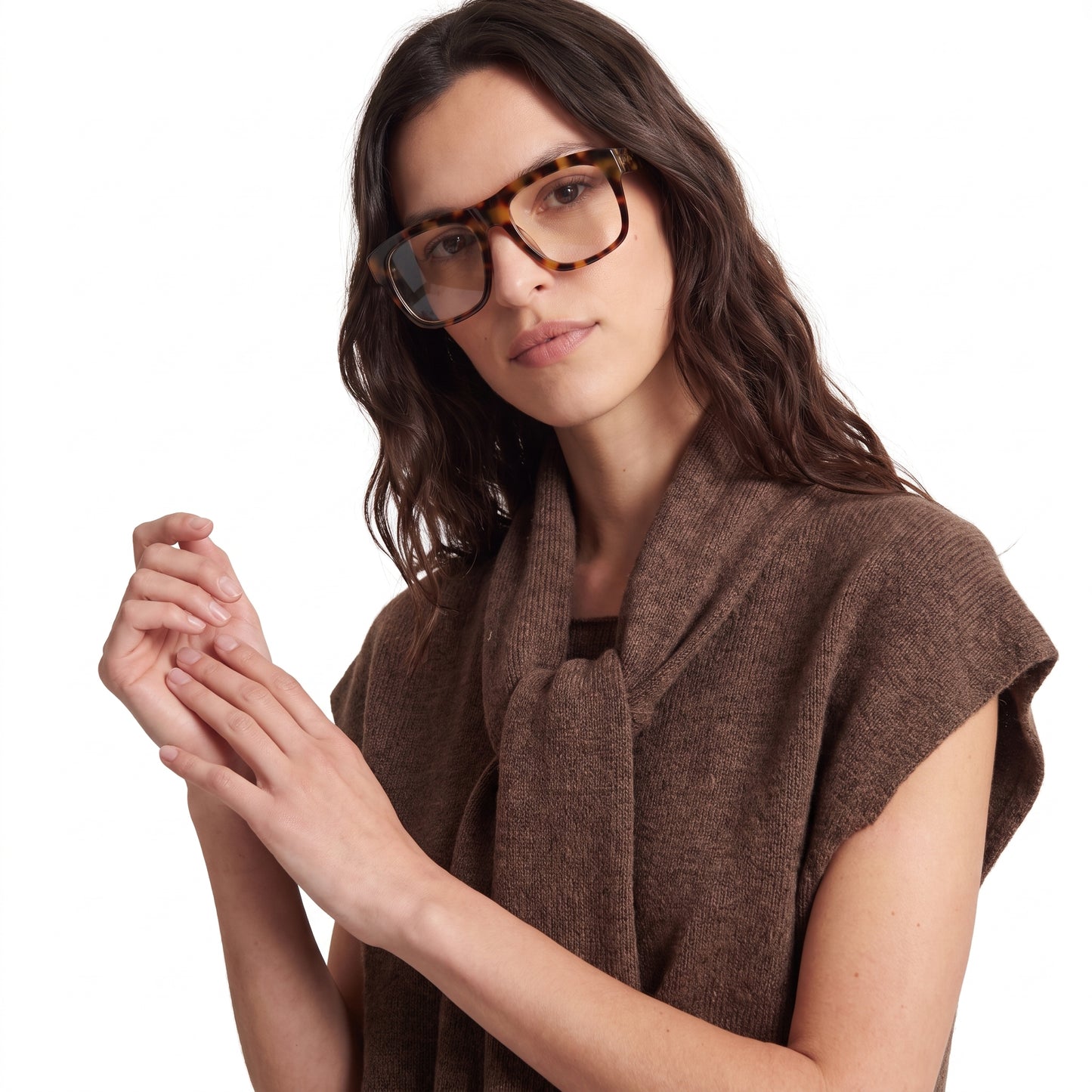 Pull sans manches Col lavallière