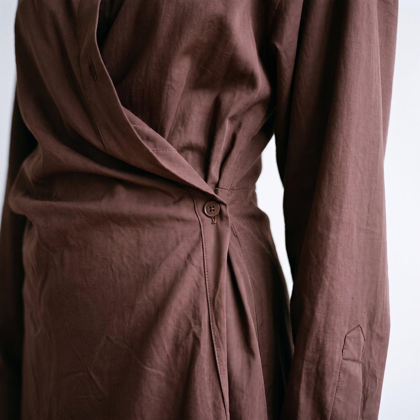 Robe midi fluide Col chemise Fermeture boutonnée sur le devant
