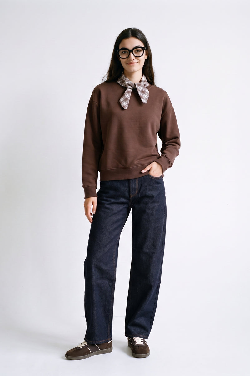 Sweat en coton Col rond Manches longues