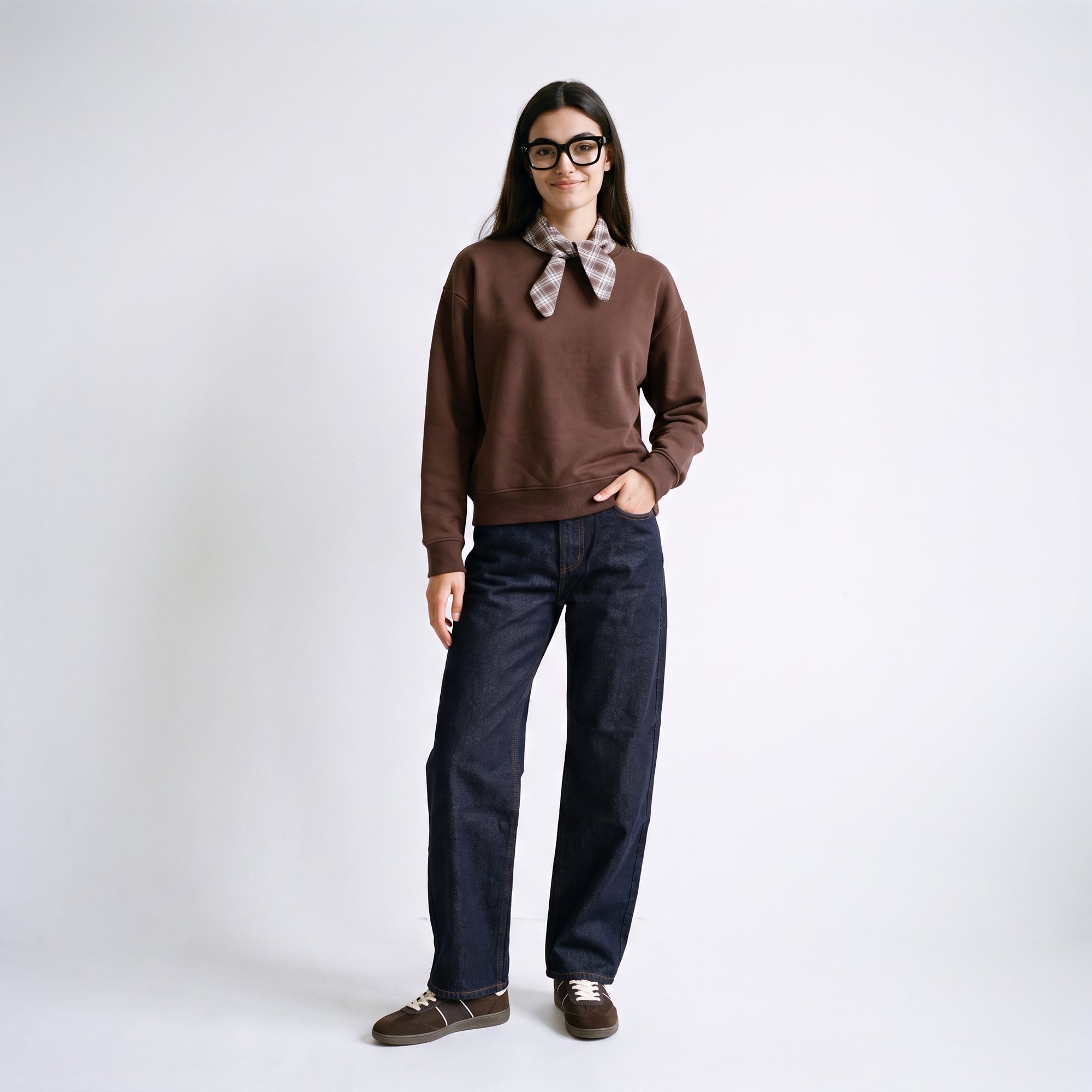 Sweat en coton Col rond Manches longues