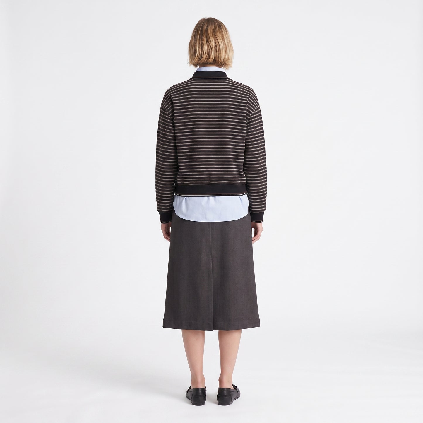 Sweat Col polo en coton Patte de boutonnage