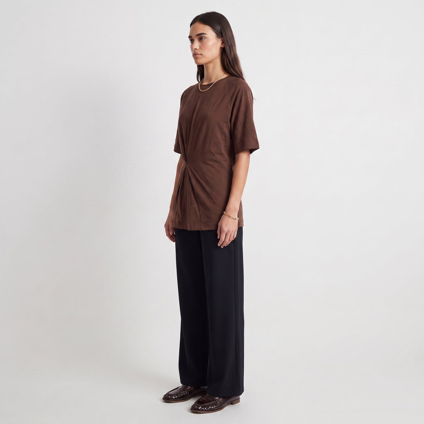T-shirt fluide, Encolure ronde