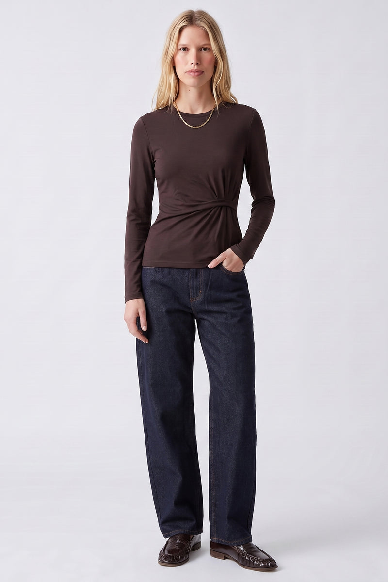 T-Shirt col rond Manches longues Coupe ajustée