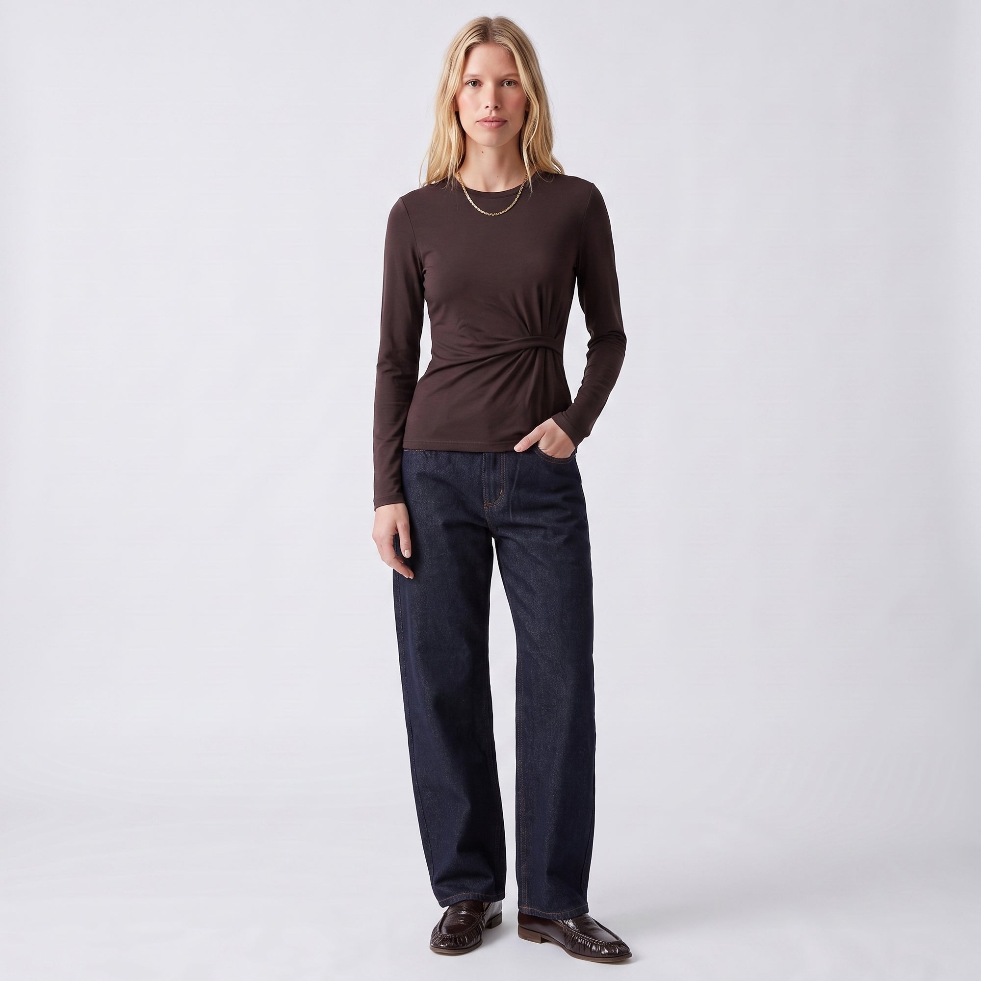 T-Shirt col rond Manches longues Coupe ajustée