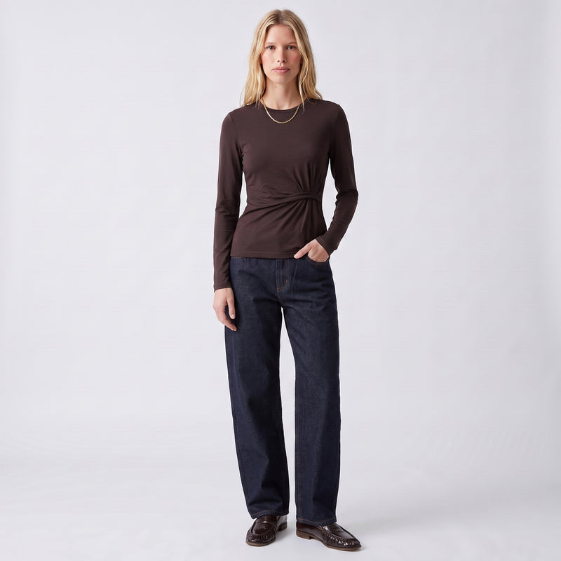 T-Shirt col rond Manches longues Coupe ajustée