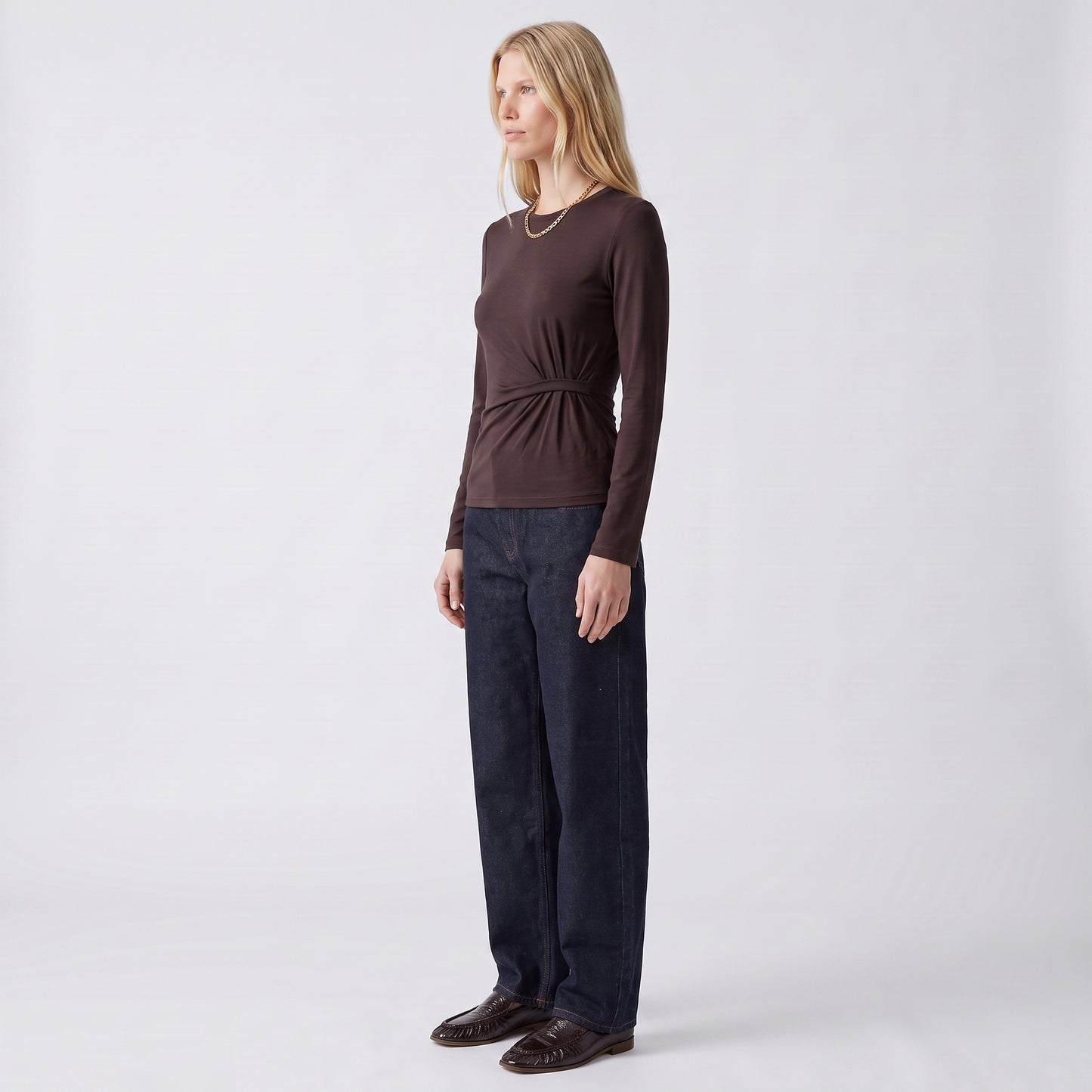 T-Shirt col rond Manches longues Coupe ajustée
