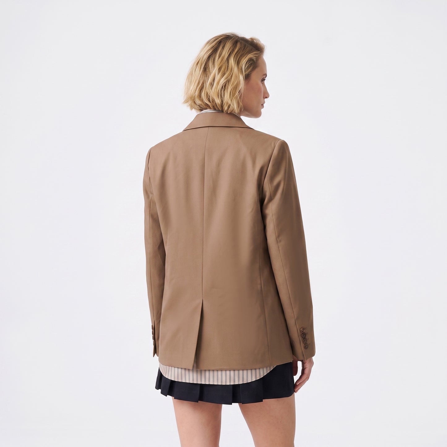 Blazer droit Col tailleur Fermeture boutonnée Poches à rabat